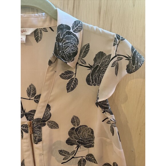 Candies Womens shirt Sleeveless Blouse top Sz M Floral pink Button Down - Picture 2 of 6